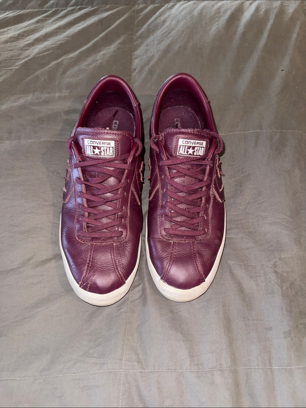 Converse Men's Low-Top Leather Sneakers - Maroon